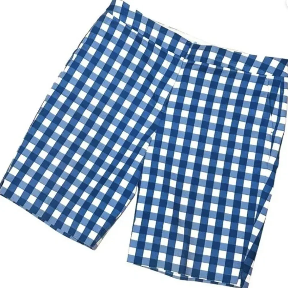NEW Boden Blue Gingham Richmond Shorts‎ Size 12 - Picture 2 of 2